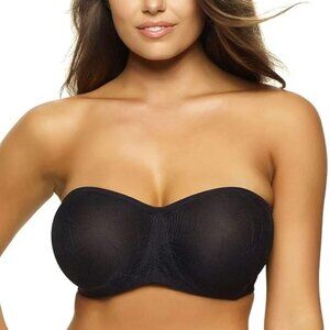 Felina Paramour Delightful Seamless Unlined Lace Bra | Support - black 38D